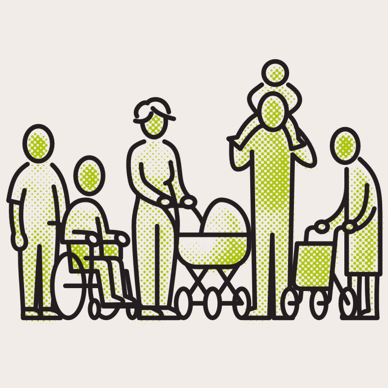 BGW Jahresbericht 2022. Illustration „Menschen“